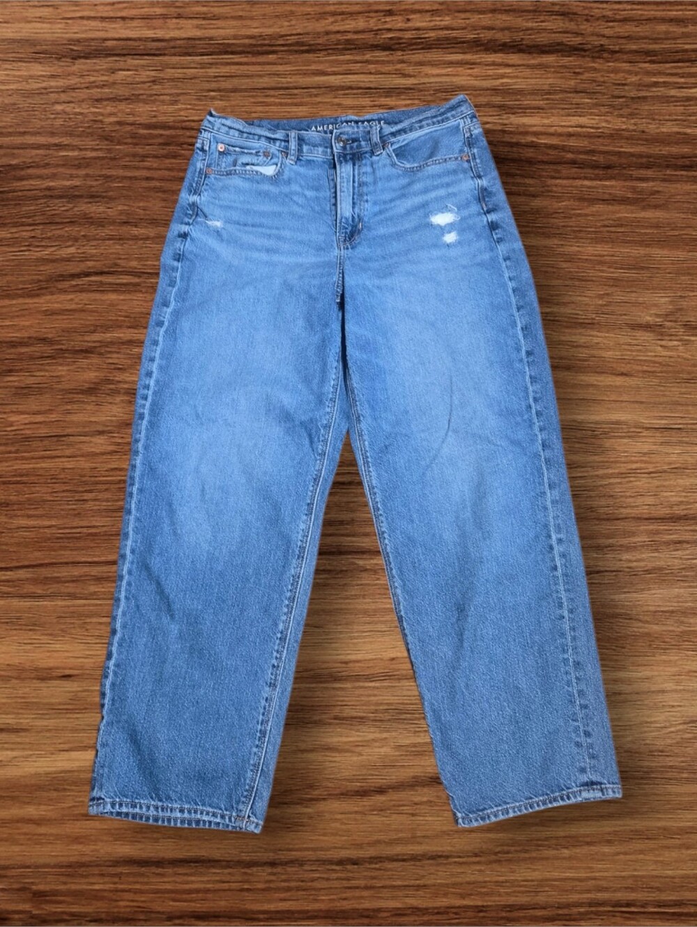 American Eagle Super High Rise Baggy Straight Jeans